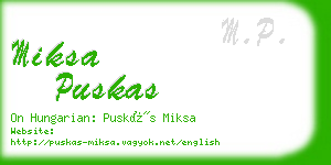 miksa puskas business card